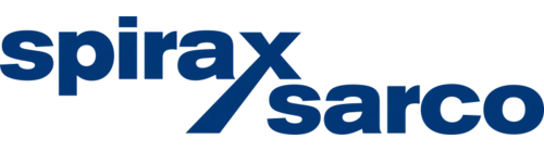 Logo von Spirax Sarco in blauer Schrift.