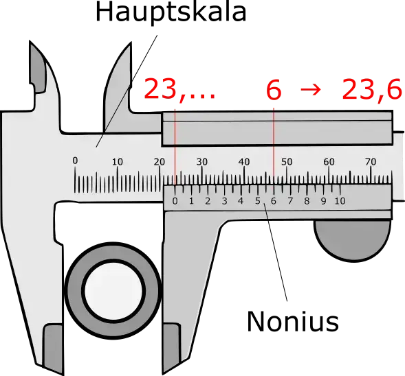 Manueller Messschieber mit Nonius