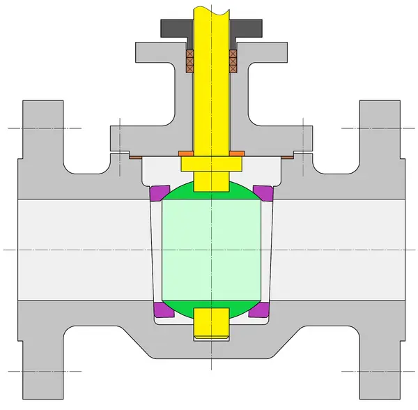 Ball valve-both sides-with flanges