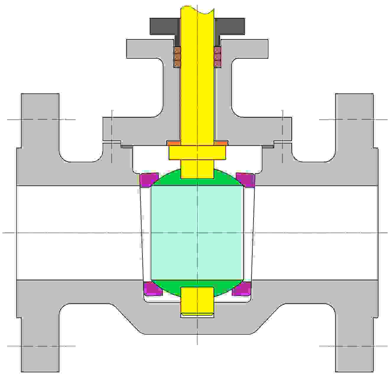 Ball valve-both sides-with flanges