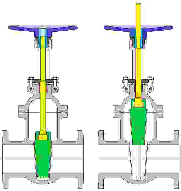 Gate valve-rigid-wedge-external spindle
