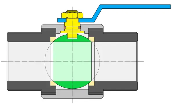 Ball valve three-piece body
