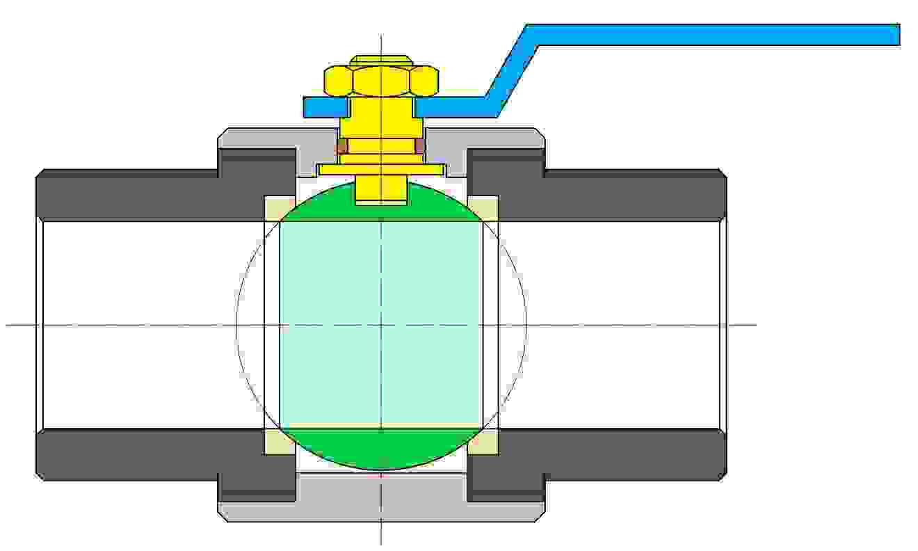 Ball valve three-piece body