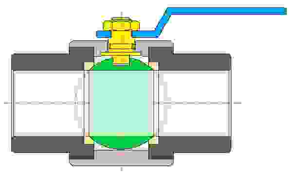Ball valve three-piece body