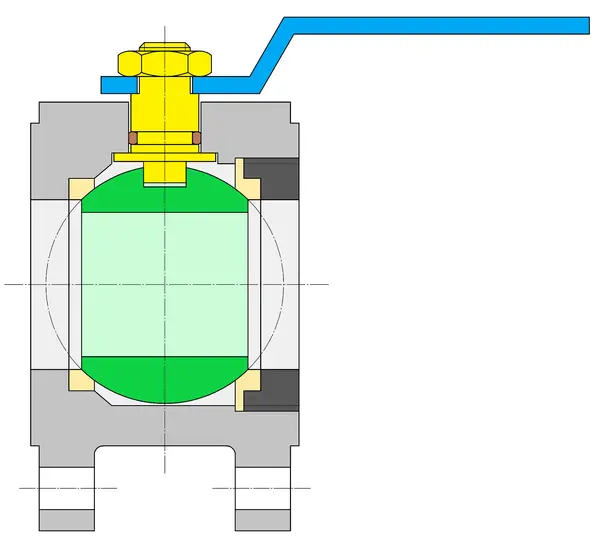 Ball valve-compact design-intermediate flange mounting