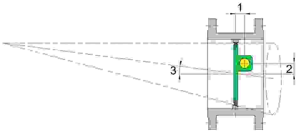 Butterfly valve, triple eccentric – half section