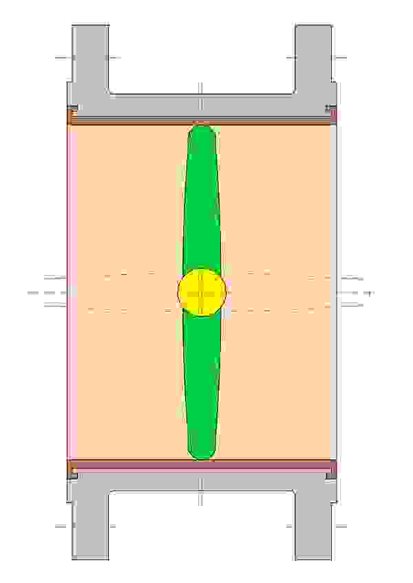 Butterfly valve, concentric, soft-sealing – half section