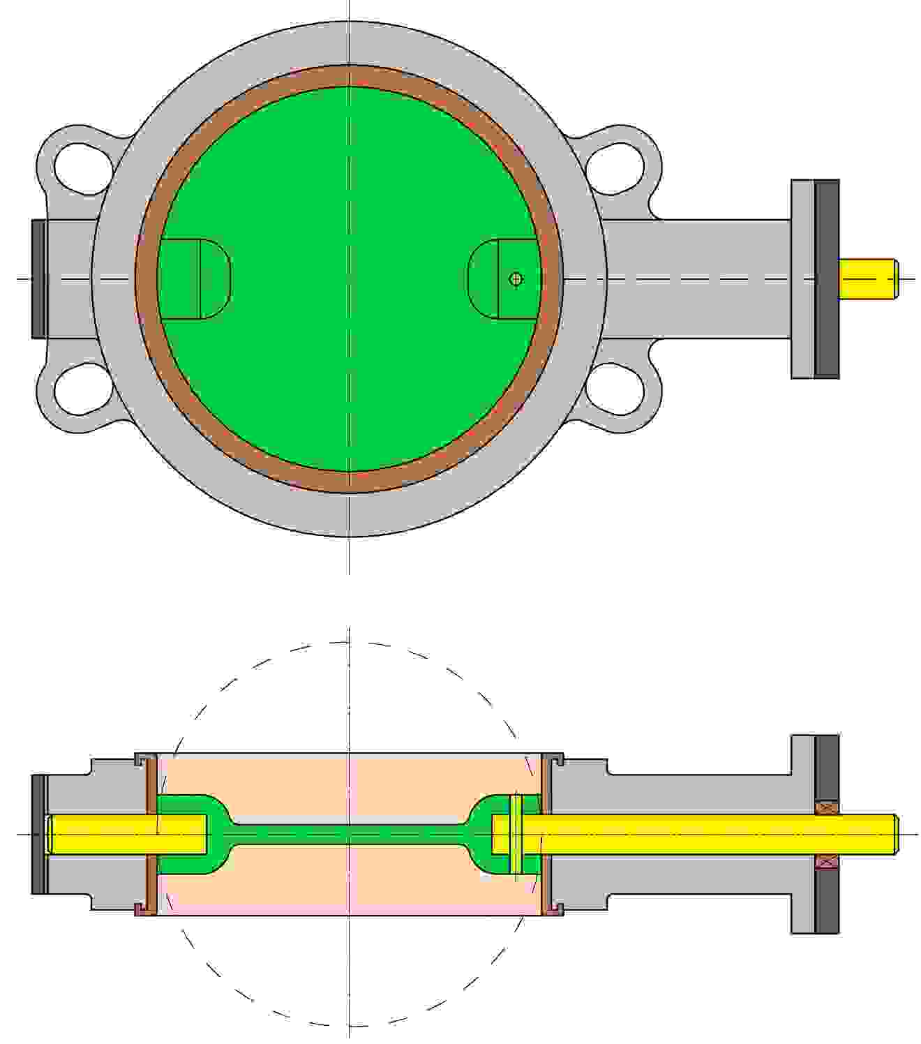 Butterfly valve, soft-sealing