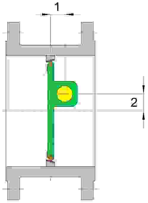 Butterfly valve, double eccentric – half section