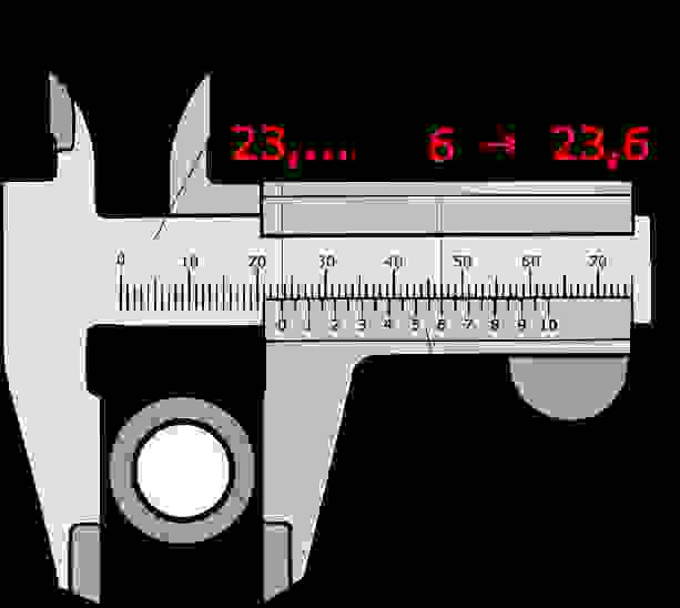 Manual caliper with vernier