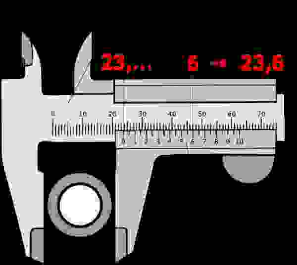 Manual caliper with vernier
