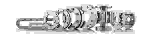 Sight glass fittings in a row