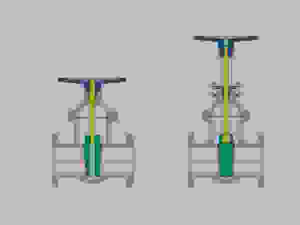 Technical illustration of three different types of valves.