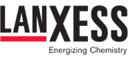 Logo de LANXESS avec le slogan &laquo; Dynamiser la chimie &raquo;.