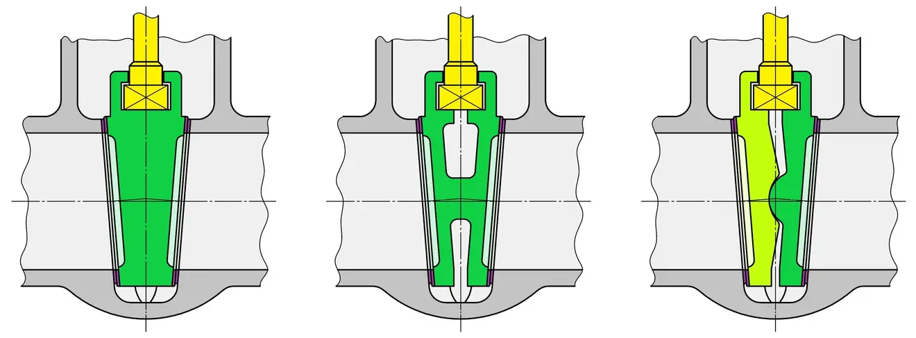 Types-de-coins-d'obturation-rigide-flexible-divisé