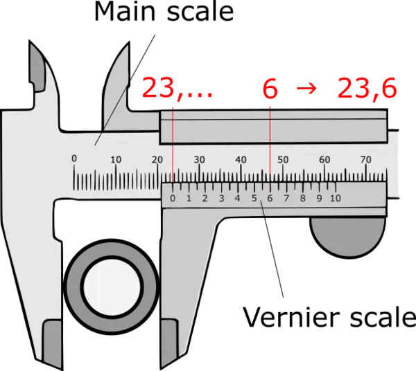 Pied à coulisse manuel avec vernier