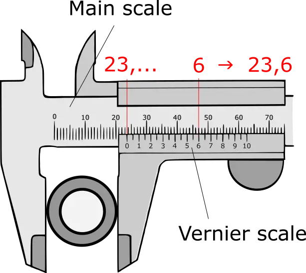 Pied à coulisse manuel avec vernier