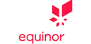 Logo van Equinor in rood en zwart.