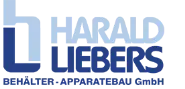 Logo van het bedrijf Harald Liebers, gespecialiseerd in de bouw van vaten en apparaten.