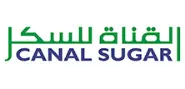 Logo van Canal Sugar met Arabische en Engelse schrift.
