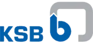 Logo KSB AG w niebieskich i szarych kolorach.